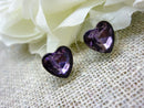Earsense purple heart earrings