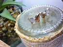 Earsense Rose Gold Diamante Butterfly stud earrings